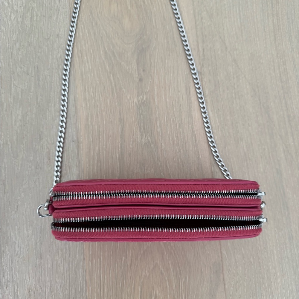 Prada Double Zip Quilted Leather Crossbody Bag Pink - Picture 11 of 11